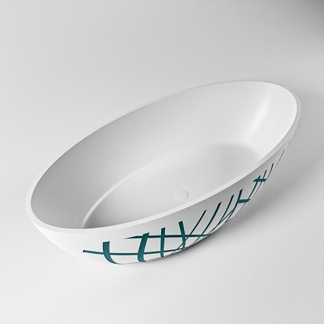 Vrijstaand bad Ovaal Holm Design Smag / Talc 180x85x52cm Solid Surface Vrijstaand bad Ovaal Holm Design Smag / Talc 180x85x52cm Solid Surface