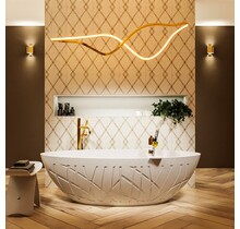 Vrijstaand bad Ovaal Holm Design Talc / Talc 180x85x52cm Solid Surface