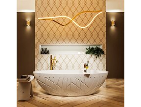 Vrijstaand bad Ovaal Holm Design Talc / Talc 180x85x52cm Solid Surface