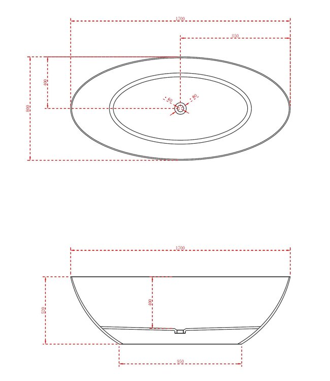MONDIAZ Vrijstaand bad Float Carbon Fibre koolstofvezel 170x80cm