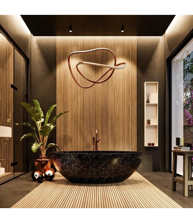 MONDIAZ Vrijstaand bad Float Carbon Fibre Flakes 170x80cm koolstofvezel