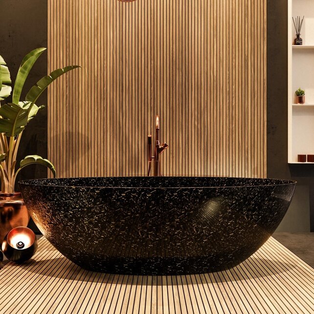 Vrijstaand bad Float Carbon Fibre Flakes 170x80cm koolstofvezel Vrijstaand bad Float Carbon Fibre Flakes 170x80cm koolstofvezel