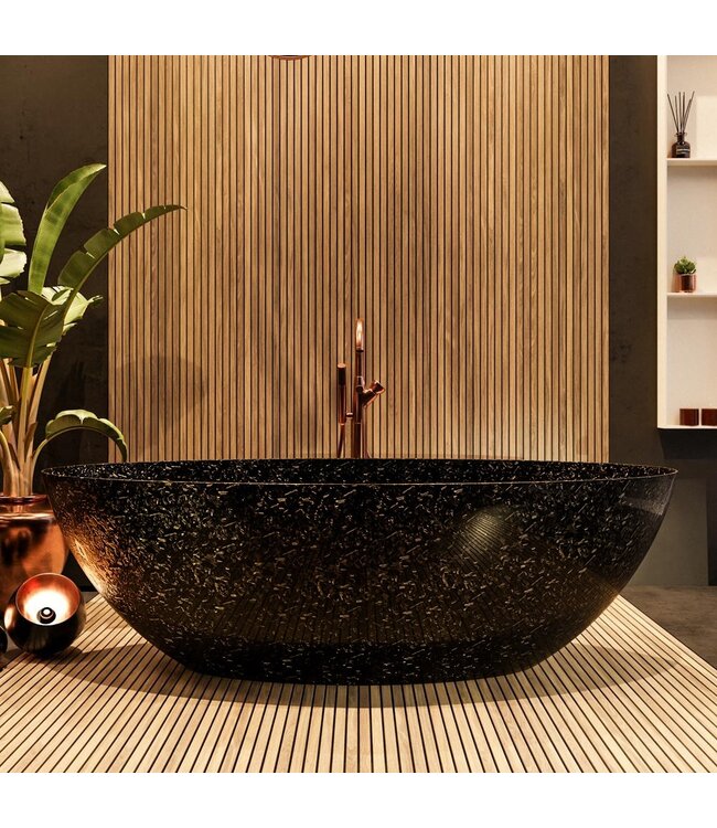 MONDIAZ Vrijstaand bad Float Carbon Fibre Flakes 170x80cm koolstofvezel