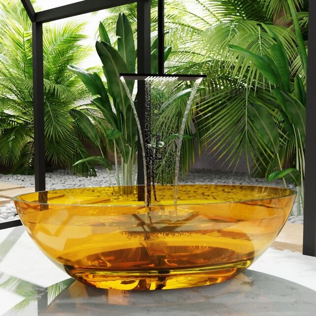 Vrijstaand bad Mondiaz Cristal gold 180x85cm - Resin materiaal Vrijstaand bad Mondiaz Cristal gold 180x85cm - Resin materiaal