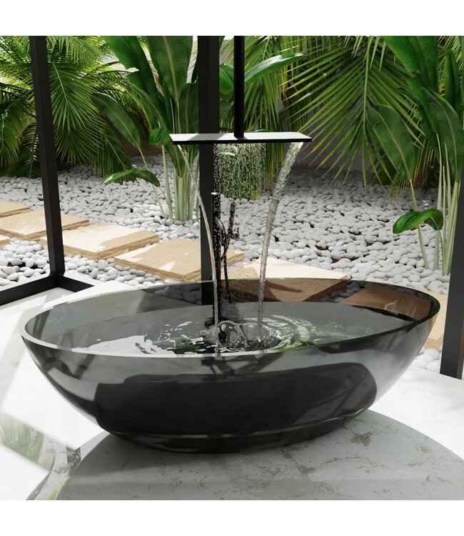 MONDIAZ Vrijstaand bad Mondiaz Cristal Black 180x85cm - Resin materiaal