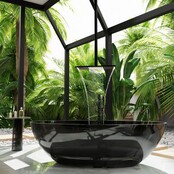 Vrijstaand bad Mondiaz Cristal Black 180x85cm - Resin materiaal Vrijstaand bad Mondiaz Cristal Black 180x85cm - Resin materiaal