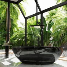 Vrijstaand bad Mondiaz Cristal Black 180x85cm - Resin materiaal