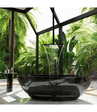 MONDIAZ Vrijstaand bad Mondiaz Cristal Black 180x85cm - Resin materiaal