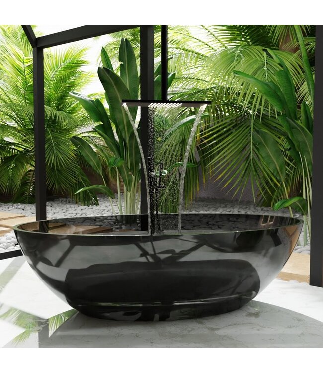 MONDIAZ Vrijstaand bad Mondiaz Cristal Black 180x85cm - Resin materiaal