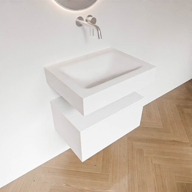 Badkamermeubel Alan Talc 60cm Onderkast met wastafel Vrijhangend Badkamermeubel Alan Talc 60cm Onderkast met wastafel Vrijhangend