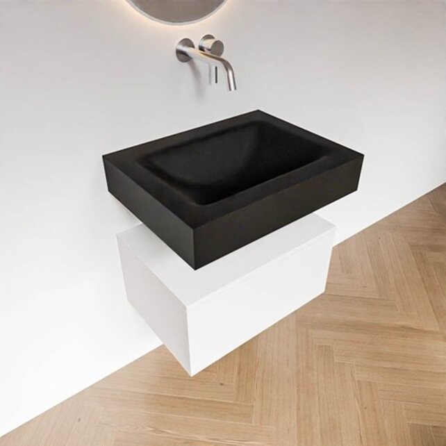 Badkamermeubel Alan Talc 60cm Onderkast met wastafel Vrijhangend Badkamermeubel Alan Talc 60cm Onderkast met wastafel Vrijhangend