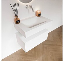 Badkamermeubel Alan Talc 70cm Onderkast met wastafel Vrijhangend