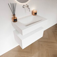 Badkamermeubel Alan Talc 70cm Onderkast met wastafel Vrijhangend