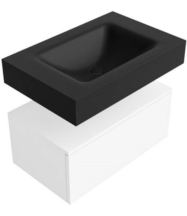 MONDIAZ Badkamermeubel Alan Talc 70cm Onderkast met wastafel Vrijhangend