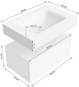 Badkamermeubel Alan Talc 70cm Onderkast met wastafel Vrijhangend Badkamermeubel Alan Talc 70cm Onderkast met wastafel Vrijhangend