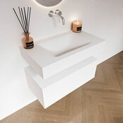 Badkamermeubel Alan Talc 80cm Onderkast met wastafel Vrijhangend Badkamermeubel Alan Talc 80cm Onderkast met wastafel Vrijhangend