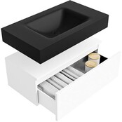 Badkamermeubel Alan Talc 80cm Onderkast met wastafel Vrijhangend Badkamermeubel Alan Talc 80cm Onderkast met wastafel Vrijhangend