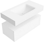 Badkamermeubel Alan Talc 90cm Onderkast met wastafel Vrijhangend Badkamermeubel Alan Talc 90cm Onderkast met wastafel Vrijhangend