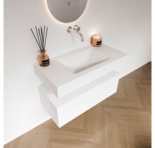 Badkamermeubel Alan Talc 90cm Onderkast met wastafel Vrijhangend