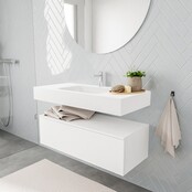 Badkamermeubel Alan Talc 100cm Onderkast met wastafel Talc Vrijhangend Badkamermeubel Alan Talc 100cm Onderkast met wastafel Talc Vrijhangend