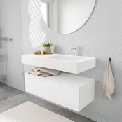 Badkamermeubel Alan Talc 100cm Onderkast met wastafel Talc Vrijhangend Badkamermeubel Alan Talc 100cm Onderkast met wastafel Talc Vrijhangend