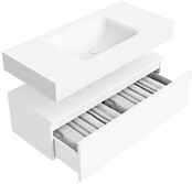 Badkamermeubel Alan Talc 100cm Onderkast met wastafel Talc Vrijhangend Badkamermeubel Alan Talc 100cm Onderkast met wastafel Talc Vrijhangend