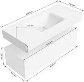 Badkamermeubel Alan Talc 110cm Onderkast met wastafel Urban Zwart Vrijhangend Badkamermeubel Alan Talc 110cm Onderkast met wastafel Urban Zwart Vrijhangend