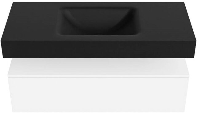 Badkamermeubel Alan Talc 110cm Onderkast met wastafel Urban Zwart Vrijhangend Badkamermeubel Alan Talc 110cm Onderkast met wastafel Urban Zwart Vrijhangend