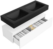 Badkamermeubel Alan Talc / Urban 120cm Onderkast met 1 lade - Vrijhangend wastafel Urban Zwart