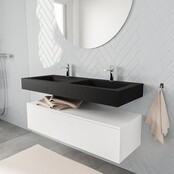 Badkamermeubel Alan Talc / Urban 120cm Onderkast met 1 lade - Vrijhangend wastafel Urban Zwart