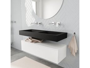 Badkamermeubel Alan Talc / Urban 120cm Onderkast met 1 lade - Vrijhangend wastafel Urban Zwart