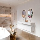 Badkamermeubel Alan Talc / Talc 140cm Onderkast met 1 lade - Vrijhangend wastafel