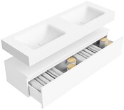 Badkamermeubel Alan Talc / Talc 140cm Onderkast met 1 lade - Vrijhangend wastafel