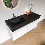 Badkamermeubel Alan Talc / Urban 120cm Onderkast met 2 lades - Vrijhangend wastafel Urban Zwart
