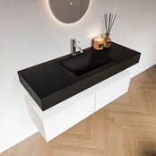 Badkamermeubel Alan Talc / Urban 120cm Onderkast met 2 lades - Vrijhangend wastafel Urban Zwart