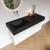 Badkamermeubel Alan Talc / Urban 120cm Onderkast met 2 lades - Vrijhangend wastafel Urban Zwart