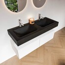 Badkamermeubel Alan Talc / Urban 120cm Onderkast met 2 lades - Vrijhangend wastafel Urban Zwart