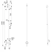 Elektrische Staaf Handdoekradiator Almi Geborsteld Staal 24 Watt
