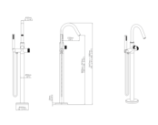 Badkraan Vrijstaand Stria Geborsteld Goud (PVD) met thermostaat