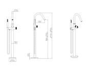 Badkraan Vrijstaand Stria Gunmetal (PVD) met thermostaat