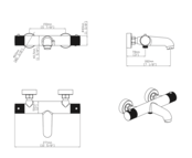 Badkraan Stria Chroom met thermostaat
