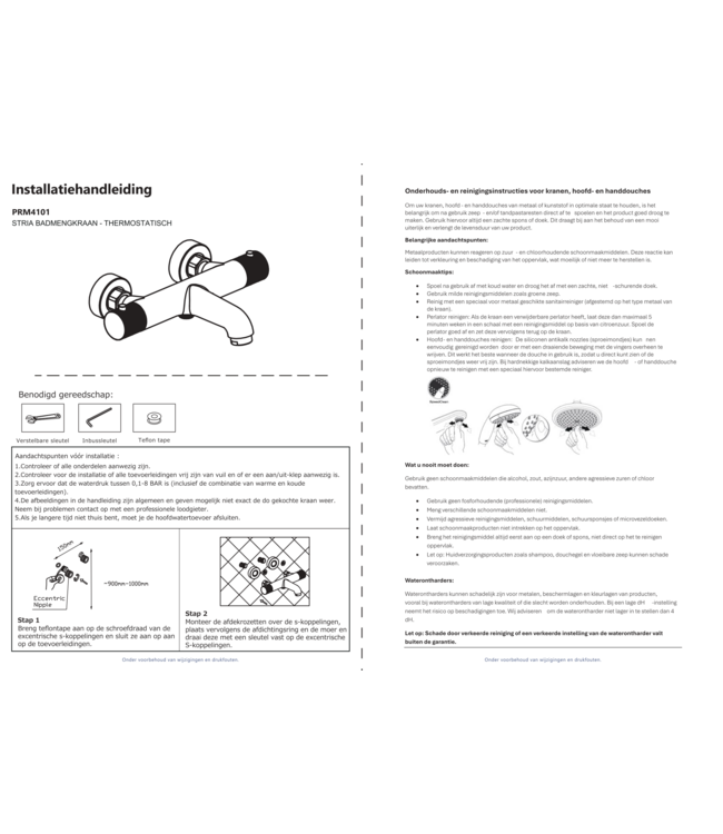 Badkraan Stria Chroom met thermostaat
