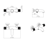 Badkraan Set Stria Geborsteld RVS met thermostaat