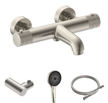 Badkraan Set Stria Geborsteld RVS met thermostaat