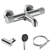 Badkraan Set Stria Chroom ( PVD ) met thermostaat