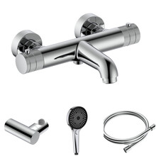 Badkraan Set Stria Chroom ( PVD ) met thermostaat