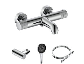 Badkraan Set Stria Chroom ( PVD ) met thermostaat