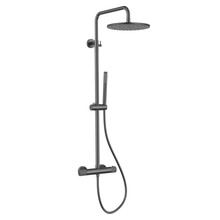 Regendoucheset Stria Gunmetal (PVD) (Cool-touch) 30cm Regendouche met thermostaatkraan