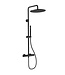Regendoucheset Stria Mat Zwart (PVD) (Cool-touch) 30cm Regendouche met thermostaatkraan