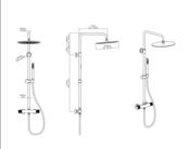 Regendoucheset Stria Geborsteld RVS (Cool-touch) 30cm Regendouche met thermostaatkraan